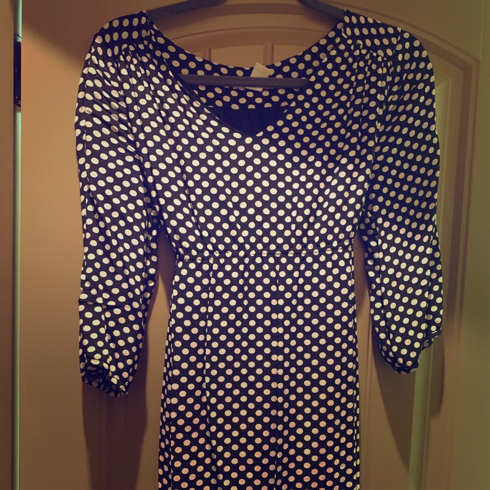 Comfortable Black & White Polkadot Maternity Dress
